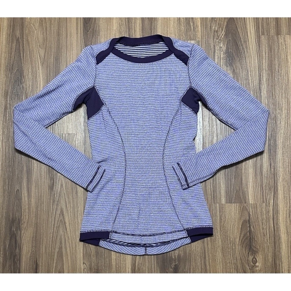 Lululemon Women's Base Runner Long Sleeve Purple Athletic Shirt Sz 2